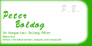 peter boldog business card