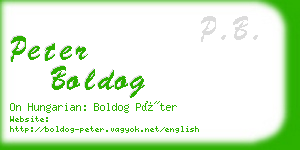 peter boldog business card